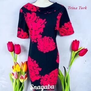 TRINA TURK NWT DRESS NAVY PINK SPRING SUMMER SIZE 6